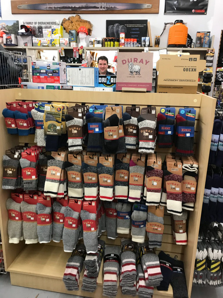 Display of Duray socks